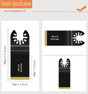 35mm 1-3/8" Bi-metaal Titanium bedekt Oscillerende Multi Tool Zaagmes Voor Metalen Nagel Hout Plastic Snijden