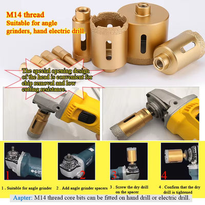 M14 soldeerde het Vacuüm 35mm Diamond Core Drill Bits Set voor Porselein