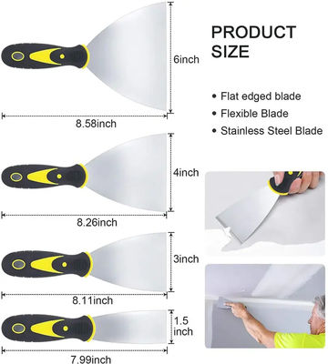 4 Pack Multi Putty Knife Scrapers Set Spackle Knife Premium roestvrij staal verf schraper lemmet