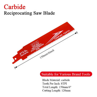 6 inch Bi-Metal OEM Reciprocating Saw Blade Industrial voor Metal Cast Iron Alloy Steel Sawzall Blade Carbide