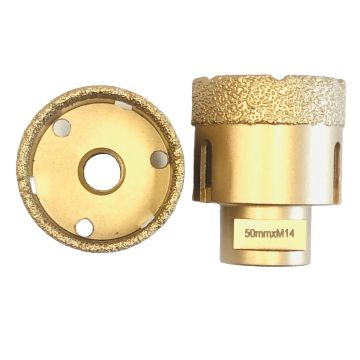 de Gesoldeerde Diamond Tools Drill Bit Minimal Scherf van 4pcs M14 50mm Vacuüm