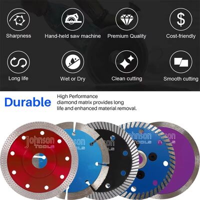 30CrMo 105mm de Turbo Hete die Pers van Diamond Saw Blades voor Beton wordt gesinterd