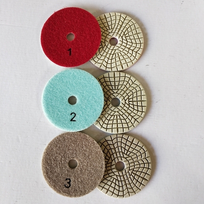 Hoge Scherpte 3 Stappen Nat Diamond Polishing Pads 4“ voor Graniet en Marmer