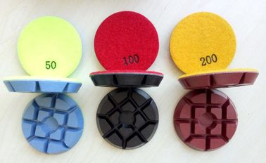 3 duim 75mm Kleurrijke Concrete Vloer Oppoetsende Stootkussens met 11mm Dikte
