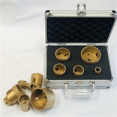 Aluminiumdoos 5pcs Vacuüm Gesoldeerde M14 Diamond Core Drill Bit Set